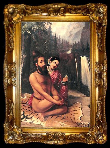 framed  Raja Ravi Varma Vishwamitra and Menaka, ta009-2